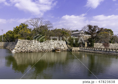 岡山 岡山城 烏城公園 石垣とお堀 岡山 岡山城 烏城公園 石垣とお堀 47823638