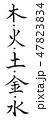 筆文字　木火土金水 47823834