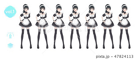 Anime manga girl. Costume of maid cafe Anime manga girl. Costume of maid cafe 47824113