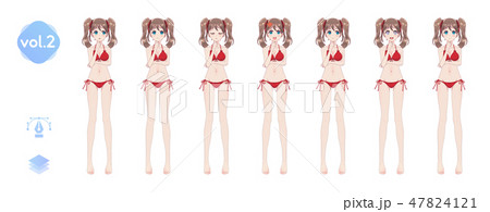 Anime manga girl. In a summer bikini swimsuit Anime manga girl. In a summer bikini swimsuit 47824121
