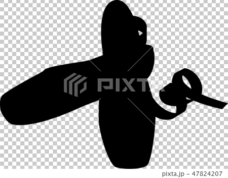 トゥシューズ バレエ 黒シルエットのイラスト素材 4747