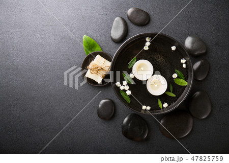 Spa accessories on dark background 47825759
