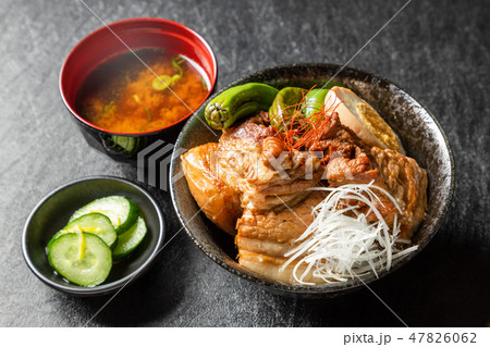柔らか煮豚 豚の角煮　Soft boiled pork cuisine 47826062