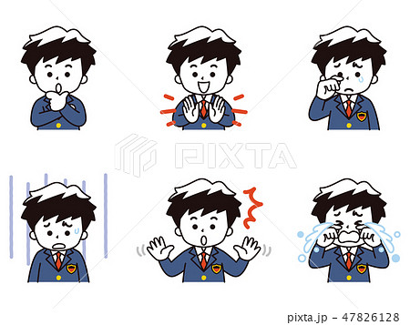 中高生の男の子セット03 ブレザー のイラスト素材