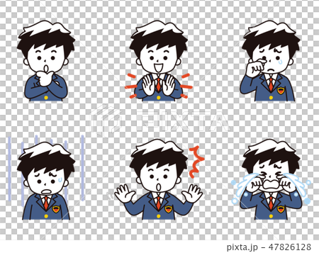 中高生の男の子セット03 ブレザー のイラスト素材