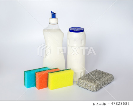 Dishwashing liquid, scouring powder, foam sponges 47828682