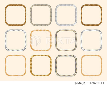 Square nautical ropes vector frames set Square nautical ropes vector frames set 47829611