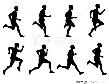 Jogging Man Running Athlete Runner Vector のイラスト素材
