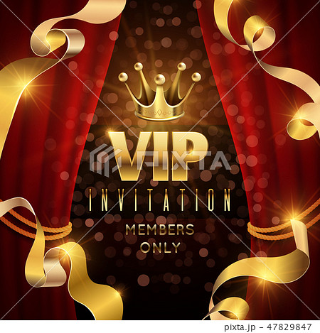 Elegance and exclusive party vector invitation with golden luxury crown 47829847