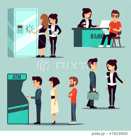 People in the bank, vector banking service, business concept People in the bank, vector banking service, business concept 47829900