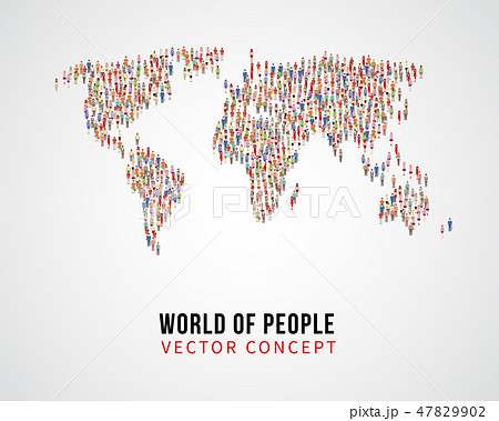People global connection, earth population on world map vector concept 47829902