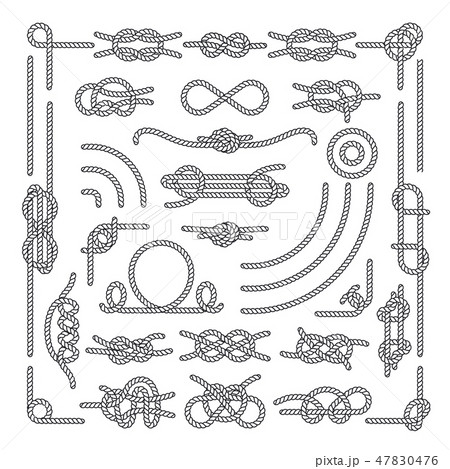 Nautical rope knots vector decorative vintage elements Nautical rope knots vector decorative vintage elements 47830476