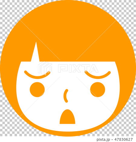 Facial expression circle icon Vector troubled 47830627