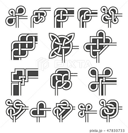 Ornamental frame corners in celtic style vector angle decoration set Ornamental frame corners in celtic style vector angle decoration set 47830733