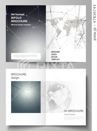 Vector layout of two A4 format cover mockups design templates for bifold brochure, flyer, report Vector layout of two A4 format cover mockups design templates for bifold brochure, flyer, report 47830743