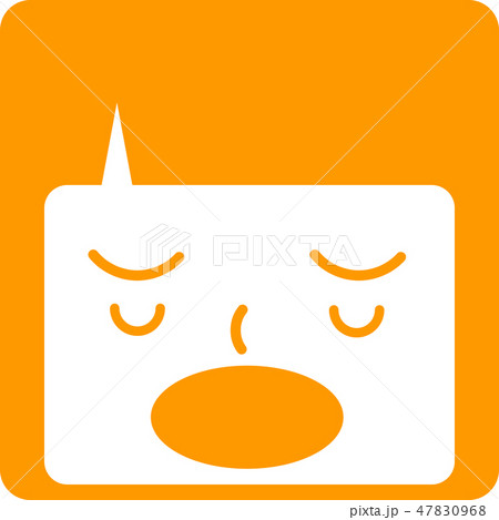 表情 顔 四角アイコン ベクター 呆れるのイラスト素材