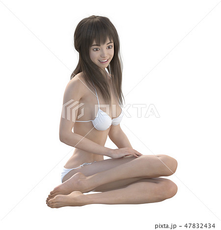 女性　解剖　筋肉　３DCG　イラスト素材 47832434