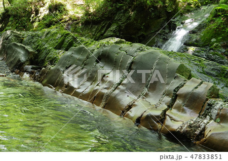信州 辰野町 横川渓谷の蛇石(じゃいし) 世界に類例がない貫入岩脈 国指定天然記念物 信州 辰野町 横川渓谷の蛇石(じゃいし) 世界に類例がない貫入岩脈 国指定天然記念物 47833851