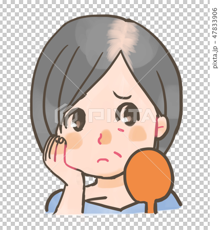 薄毛に悩む女性 47833906