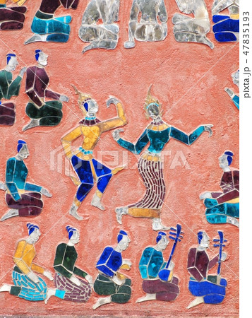 Temple wall colourful glass tiles picture decorate 47835193