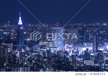 東京夜景　都市風景　ドコモタワー 47836751