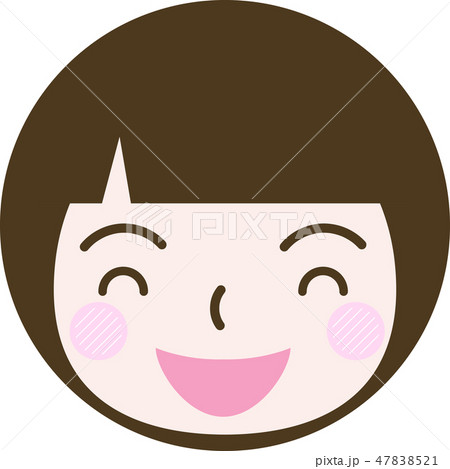 表情 顔 丸アイコン ベクター 笑顔 カラーのイラスト素材