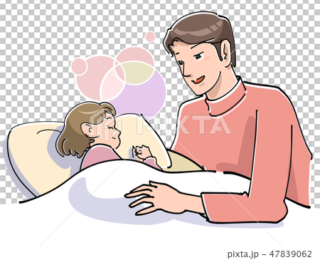 添い寝する父親 添い寝する父親 47839062