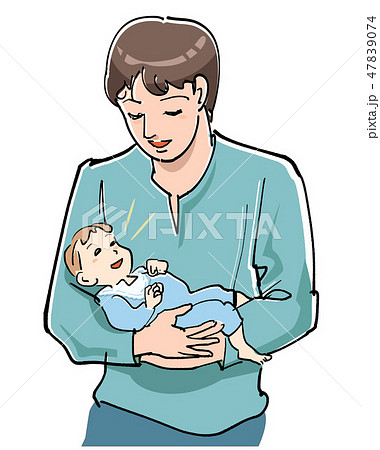 赤ちゃんを抱く父親 赤ちゃんを抱く父親 47839074