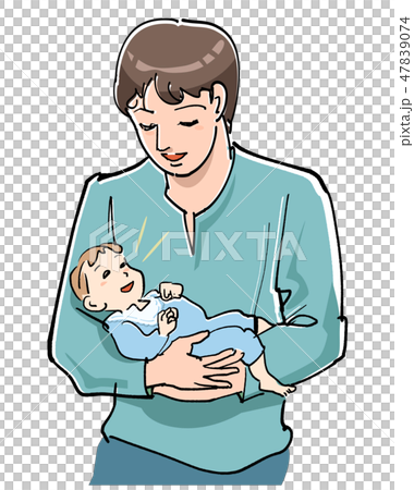 抱著嬰兒的父親 47839074