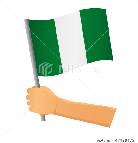 Nigeria flag in hand 47839475