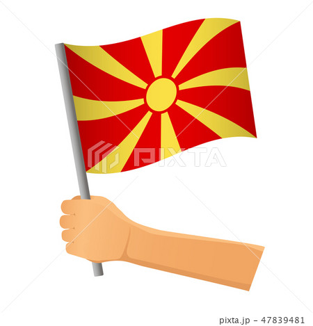 Macedonia flag in hand 47839481
