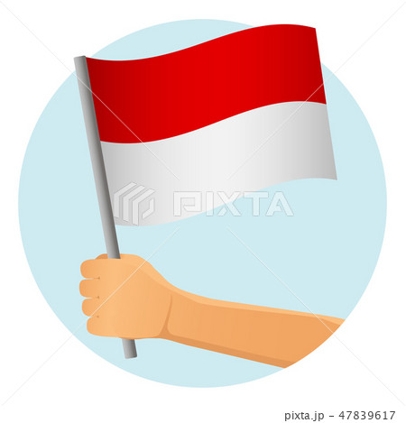 Indonesia flag in hand 47839617