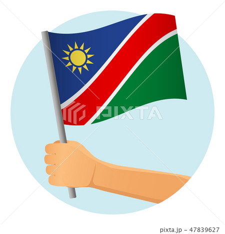 Namibia flag in hand 47839627