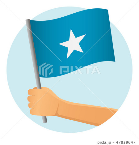 Somalia flag in hand 47839647