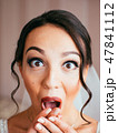 Portrait of pretty laughing bride 47841112