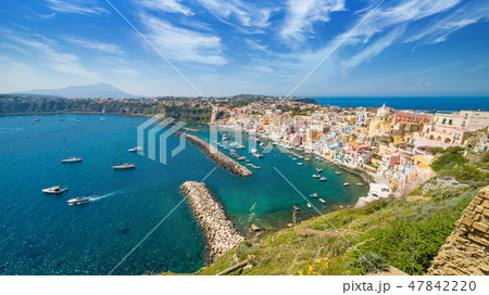 Panoramic view of Procida Island, Italy 47842220