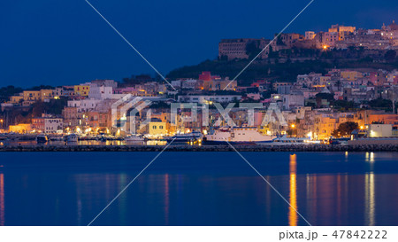 Night panoramic view of Procida, Italy 47842222