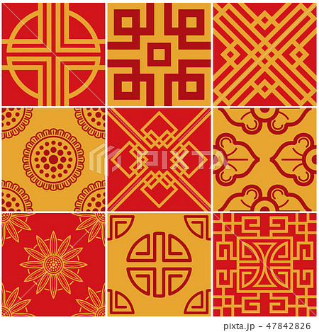 Traditional korea, japan, asian vector seamless patterns set Traditional korea, japan, asian vector seamless patterns set 47842826