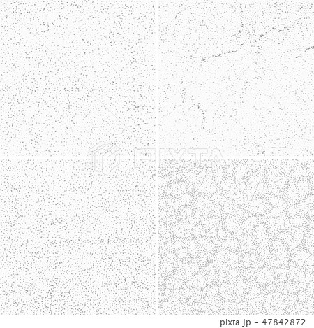 Grey subtle dotted grunge vector textures, distressed noise weathered patterns set 47842872