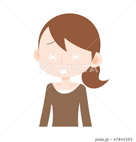 面食らう若い茶髪の女性　上半身 47843305