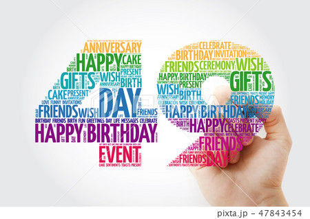 Happy 49th birthday word cloud with marker Happy 49th birthday word cloud with marker 47843454