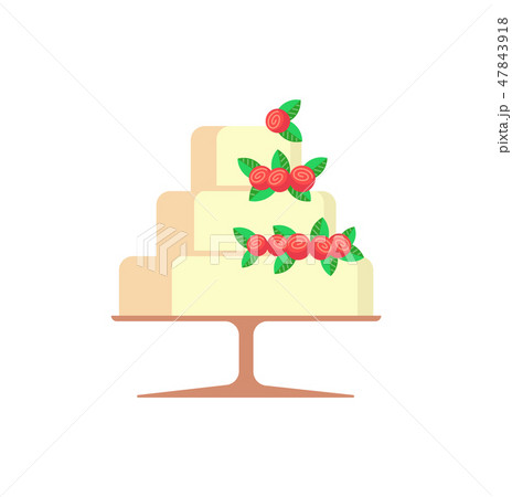 Wedding Cake with Strawberries Berries Isolated Wedding Cake with Strawberries Berries Isolated 47843918