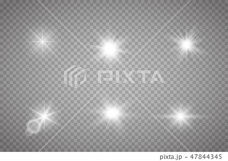 Set of Glowing Light Stars Set of Glowing Light Stars 47844345
