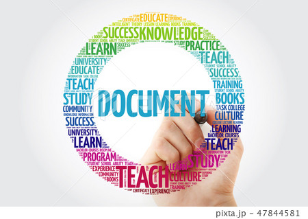 DOCUMENT word cloud collage with marker 47844581