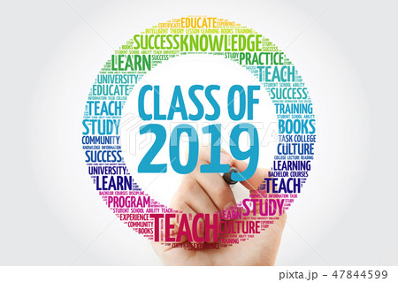 CLASS OF 2019 word cloud with marker CLASS OF 2019 word cloud with marker 47844599