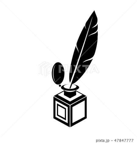 Black Feather Pen Silhouette Black Feather Pen Silhouette 47847777