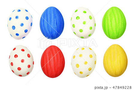 Set of cololrful Easter eggs 47849228