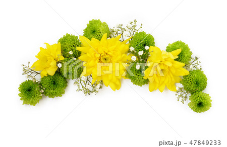 Yellow and green flowers decoration 47849233