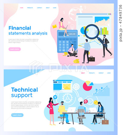 Page of Finances and Technical Support vector 47849736