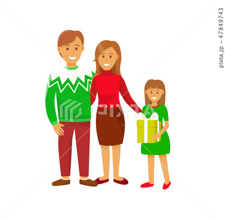 Couple with Kid Family on Winter Holiday Together 47849743